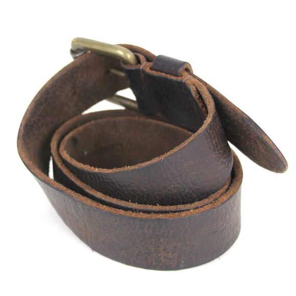 PEBBLED BROWN GENUINE LEATHER 1 3/8"Wd CASUAL DRESS MEN'S BELT Sz 32 (B71 - Picture 4 of 11